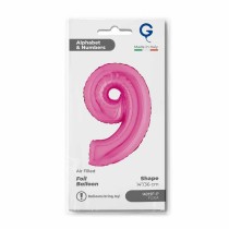 Palloncino in Foil 14" Numero 9 Fucsia "Hot Pink" Numeri 14" Fucsia "Hot Pink"