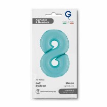 Palloncino in Foil 14" Numero 8 Celeste "Light Blue" Numeri 14" Celeste "Pastel Blue"