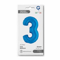 Palloncino in Foil 14" Numero 3 Blu "Blue" Numeri 14" Blu "Blue Royal"