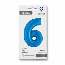 Palloncino in Foil 14" Numero 6 Blu "Blue" Numeri 14" Blu "Blue Royal"