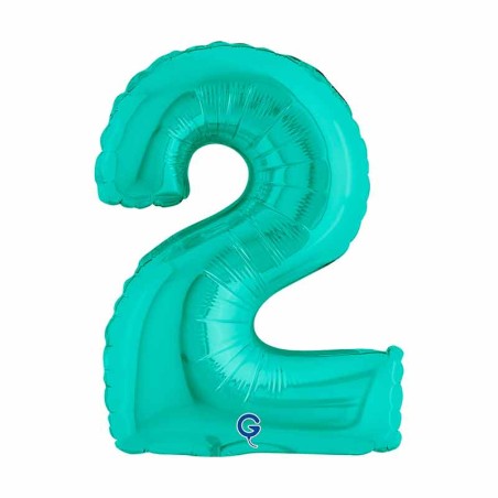 Palloncino in Foil 14" Numero 2 Tiffany Numeri 14" Tiffany
