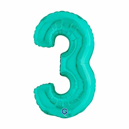 Palloncino in Foil 14" Numero 3 Tiffany Numeri 14" Tiffany