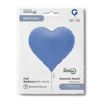 Palloncino in Foil 18" Sweetie Cuore Blu Loto "Soft Matte Lotus Blue" Cuori Regular 18"