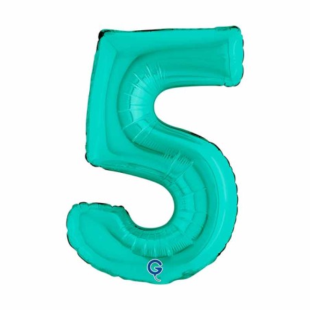 Palloncino in Foil 14" Numero 5 Tiffany Numeri 14" Tiffany