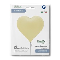 Palloncino in Foil 18" Sweetie Cuore Burro Satinato "Soft Matte French Butter" Cuori Regular 18"