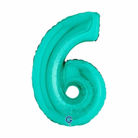 Palloncino in Foil 14" Numero 6 Tiffany Numeri 14" Tiffany