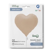 Palloncino in Foil 18" Sweetie Cuore Cappuccino "Soft Matte Cappuccino" Cuori Regular 18"