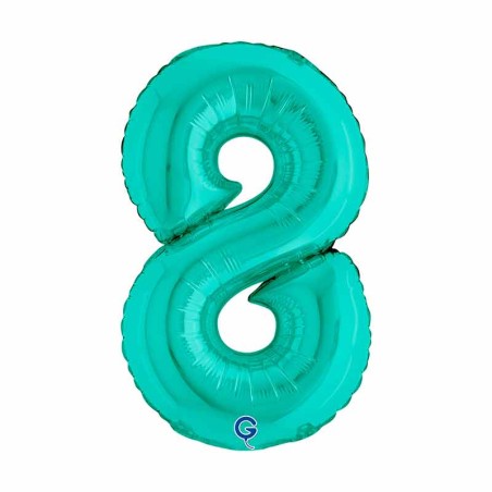 Palloncino in Foil 14" Numero 8 Tiffany Numeri 14" Tiffany