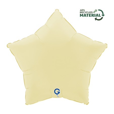 Palloncino in Foil 18" Stella Burro Satinato "Soft Matte French Butter" Stelle Regular 18"