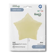 Palloncino in Foil 18" Stella Burro Satinato "Soft Matte French Butter" Stelle Regular 18"