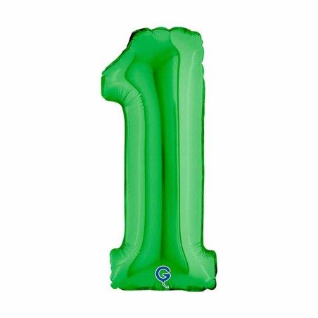 Palloncino in Foil 14" Numero 1 Verde "Green" Numeri 14" Verde "Green"