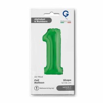 Palloncino in Foil 14" Numero 1 Verde "Green" Numeri 14" Verde "Green"