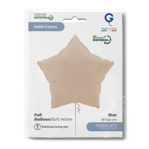 Palloncino in Foil 18" Stella Cappuccino Matto "Soft Matte Cappuccino" Stelle Regular 18"