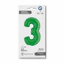 Palloncino in Foil 14" Numero 3 Verde "Green" Numeri 14" Verde "Green"