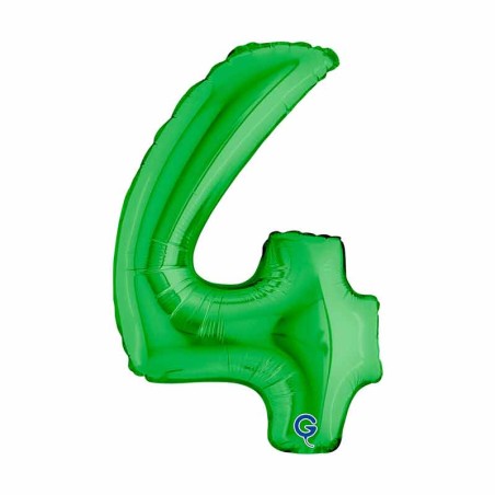 Palloncino in Foil 14" Numero 4 Verde "Green" Numeri 14" Verde "Green"