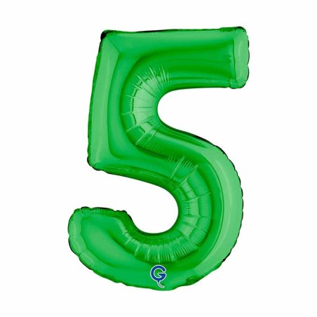 Palloncino in Foil 14" Numero 5 Verde "Green" Numeri 14" Verde "Green"