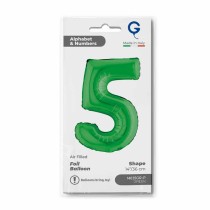 Palloncino in Foil 14" Numero 5 Verde "Green" Numeri 14" Verde "Green"