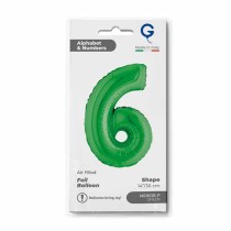 Palloncino in Foil 14" Numero 6 Verde "Green" Numeri 14" Verde "Green"