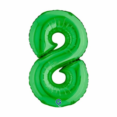 Palloncino in Foil 14" Numero 8 Verde "Green" Numeri 14" Verde "Green"