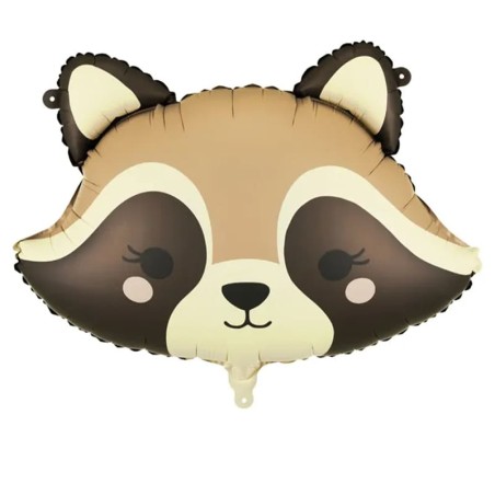 Palloncino in Foil 26" Super Shape Testa di Procione "Raccoon" Animali (Giungla e Bosco)