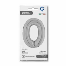 Palloncino in Foil 14" Numero 0 Argento "Silver" Numeri 14" Argento "Silver"