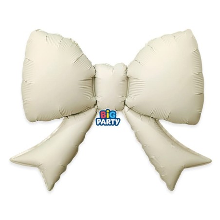 Palloncino in Foil 22" Super Shape Fiocco Avorio Satinato "Ivory Bow"