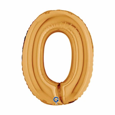 Palloncino in Foil 14" Numero 0 Oro "Gold" Numeri 14" Oro "Gold"