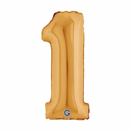 Palloncino in Foil 14" Numero 1 Oro "Gold" Numeri 14" Oro "Gold"
