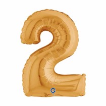 Palloncino in Foil 14" Numero 2 Oro "Gold" Numeri 14" Oro "Gold"