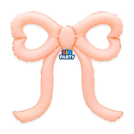 Palloncino in Foil 21" Junior Shape Fiocco Slim Cipria Satinato "Nude Bow"