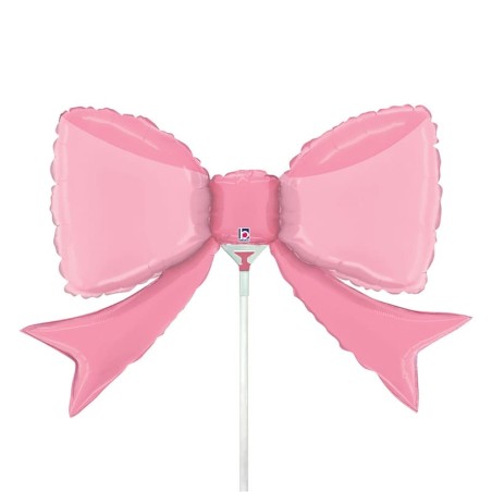Palloncino in Foil 14" Mini Shape Fiocco Rosa "Pretty Pink Bow" Palloncini Nascita Rosa