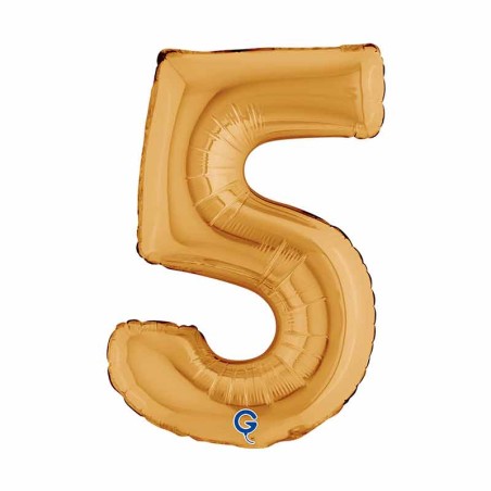 Palloncino in Foil 14" Numero 5 Oro "Gold" Numeri 14" Oro "Gold"