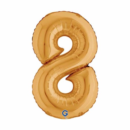 Palloncino in Foil 14" Numero 8 Oro "Gold" Numeri 14" Oro "Gold"