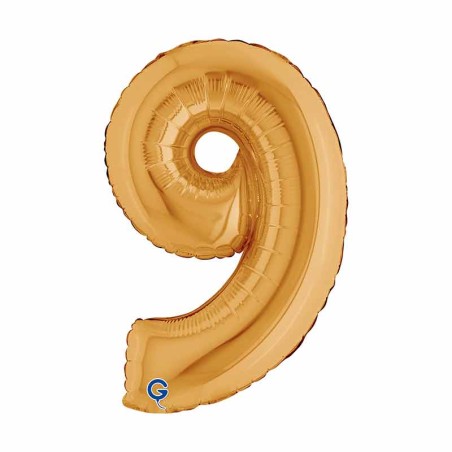 Palloncino in Foil 14" Numero 9 Oro "Gold" Numeri 14" Oro "Gold"