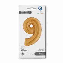 Palloncino in Foil 14" Numero 9 Oro "Gold" Numeri 14" Oro "Gold"