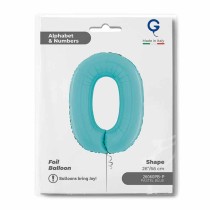 Palloncino in Foil 26" Numero 0 Celeste "Light Blue" Numeri 26" Celeste "Pastel Blue"