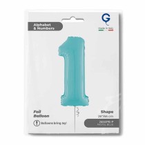 Palloncino in Foil 26" Numero 1 Celeste "Light Blue" Numeri 26" Celeste "Pastel Blue"