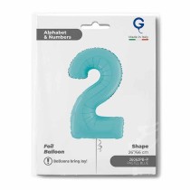 Palloncino in Foil 26" Numero 2 Celeste "Light Blue" Numeri 26" Celeste "Pastel Blue"