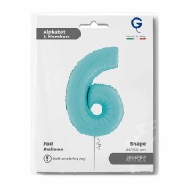Palloncino in Foil 26" Numero 6 Celeste "Light Blue" Numeri 26" Celeste "Pastel Blue"
