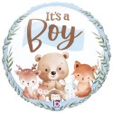Palloncino in Foil 18" Nascita Bosco Celeste "Woodland It's A Boy"