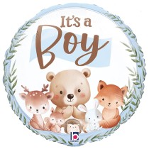 Palloncino in Foil 18" Nascita Bosco Celeste "Woodland It's A Boy" Nascita e Battesimo Grabo