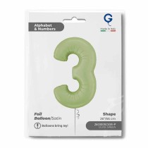 Palloncino in Foil 26" Numero 3 Verde Oliva "Satin Olive" Numeri 26" Verde Oliva "Satin Olive Green"