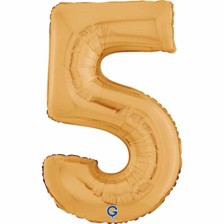 Palloncino in Foil 26" Numero 5 Oro "Gold" Numeri 26" Oro "Gold"