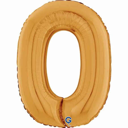 Palloncino in Foil 26" Numero 0 Oro "Gold" Numeri 26" Oro "Gold"