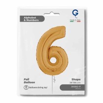 Palloncino in Foil 26" Numero 6 Oro "Gold" Numeri 26" Oro "Gold"