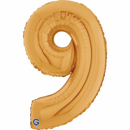 Palloncino in Foil 26" Numero 9 Oro "Gold" Numeri 26" Oro "Gold"