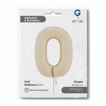 Palloncino in Foil 26" Numero 0 Crema Satinato "Satin Cream" Numeri 26" Crema "Satin Cream"