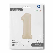 Palloncino in Foil 26" Numero 1 Crema Satinato "Satin Cream" Numeri 26" Crema "Satin Cream"