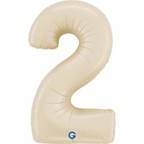 Palloncino in Foil 26" Numero 2 Crema Satinato "Satin Cream" Numeri 26" Crema "Satin Cream"