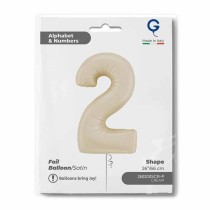 Palloncino in Foil 26" Numero 2 Crema Satinato "Satin Cream" Numeri 26" Crema "Satin Cream"